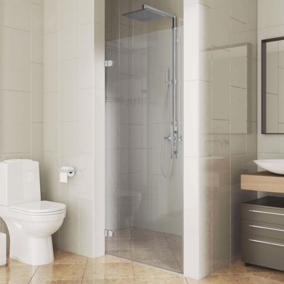 LUX DOOR GK-001-2511-CH02 хром матовый стекло выбеленное левое открывание двери