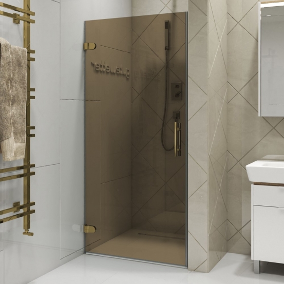 LUX DOOR GK-001-CH02 золотой гальванический стекло бронзовое левое открывание двери