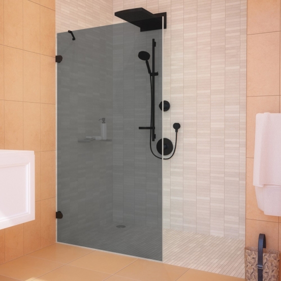 LUX DOOR GK-001N черный матовый стекло графитовое