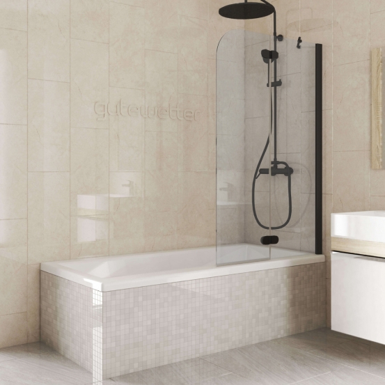 LUX PEARL GV-102APiN черный матовый стекло выбеленное правое открывание двери