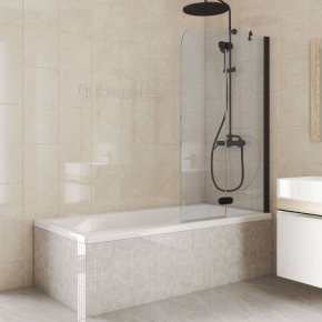 LUX PEARL GV-102APiN черный матовый стекло выбеленное правое открывание двери
