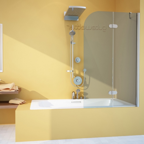 LUX PEARL GV-102A хром блестящий стекло выбеленное правое открывание двери