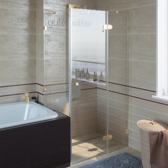 LUX SQUARE GK-003V бронзовый стекло бесцветное правое открывание двери