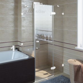 LUX SQUARE GK-003V белый матовый стекло бесцветное правое открывание двери