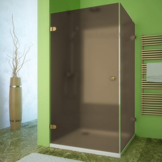 LUX SQUARE GK-001 золотой металлик стекло бронзовое матовое левое открывание двери