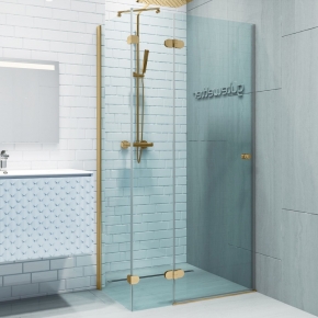 LUX SQUARE GK-883PGS золотой гальванический стекло бесцветное левое открывание двери