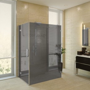 LUX SQUARE GK-104C-CH02 хром матовый стекло графитовое левое открывание двери