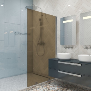 TREND DOOR GK-861NBP хром блестящий стекло бронзовое матовое