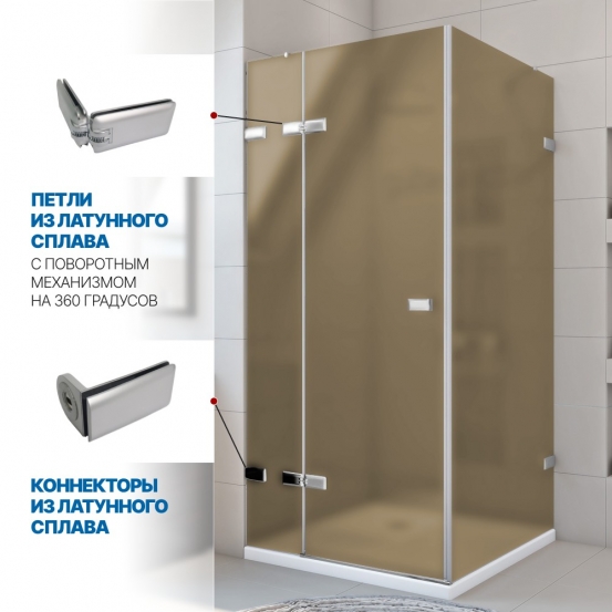 Инфографика 3 TREND SQUARE GK-863 хром матовый стекло бронзовое матовое толщина 8_6
