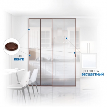 Soft Glide Door IQ-08.304.3 венге стекло бесцветное