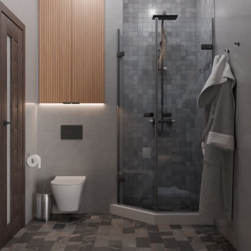 TREND DOOR GK-862G135C черный матовый стекло бесцветное #4