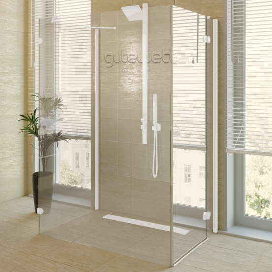 LUX RECTAN GK-104CP белый матовый стекло выбеленное правое открывание двери